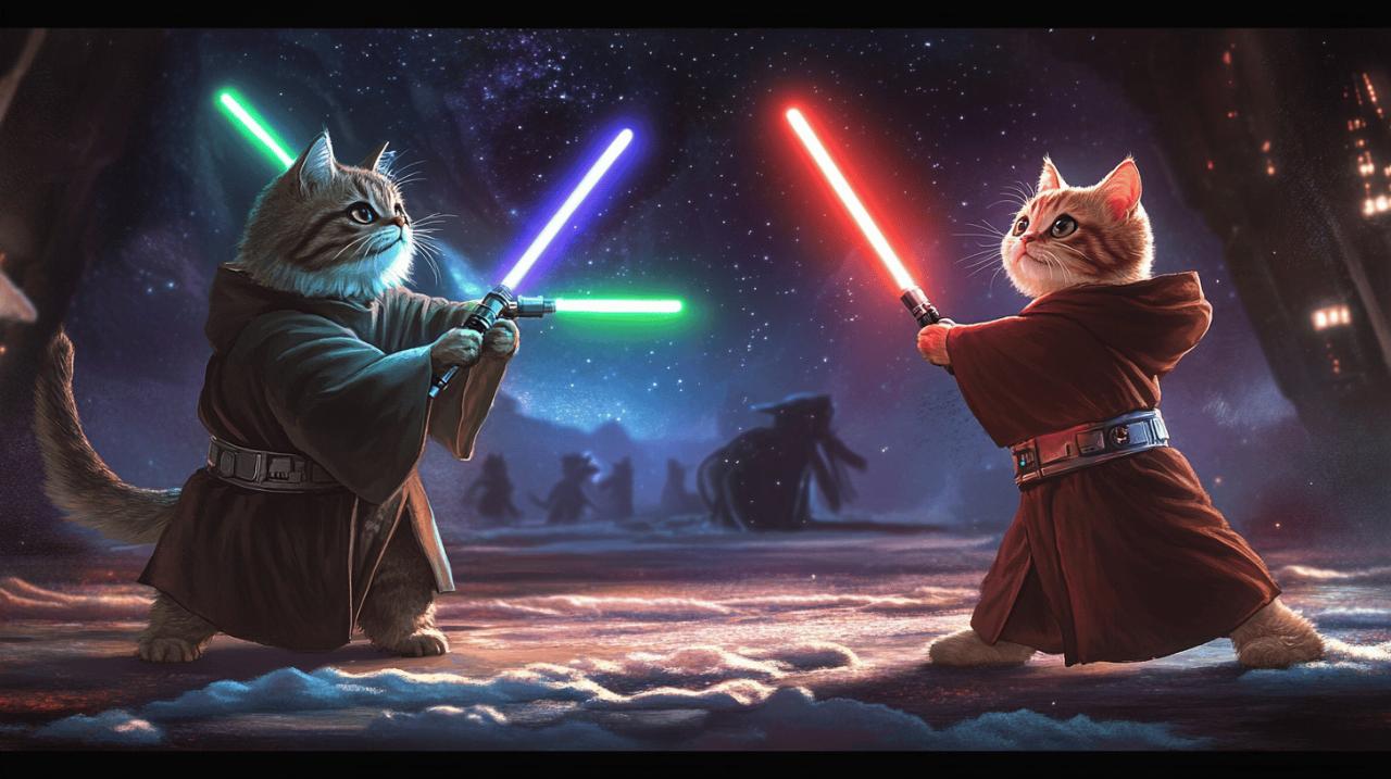 Quand les Félins Manient le Sabre Laser : Video des chats Jedi – Star Wars – Images, photos et videos de lolcats à ne pas manquer